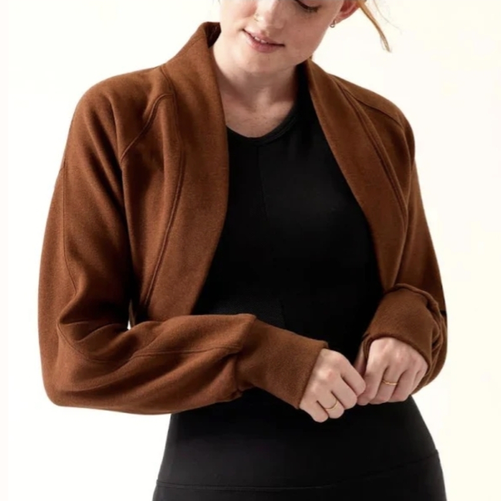 Athleta Retroplush Brown Shrug Sweater XS